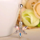 3 Flower Rhinestones Belly Button Ring For Women Girls