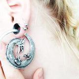 Tribal Brass Earrings Hoop & Silicone Double Flared Ear Taper Plug