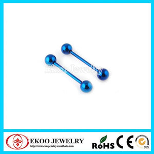 14G Titanium Anodized Tongue Barbell 1.6*20*6mm
