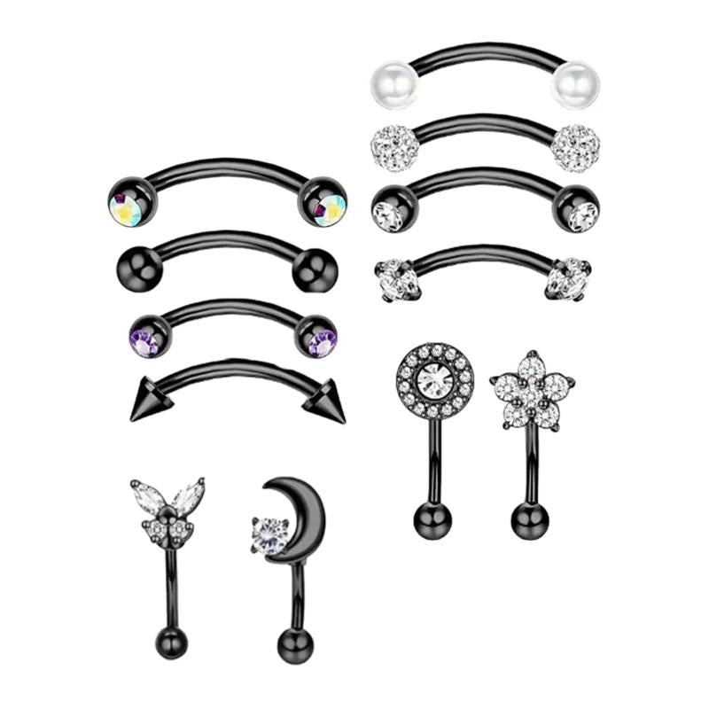 Geometric Stud Earrings Set for Women, 12 Pairs