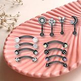 Geometric Stud Earrings Set for Women, 12 Pairs