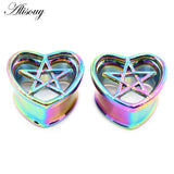 Stainless Steel Heart Five-pointed Star Ear Piercing Gauges
