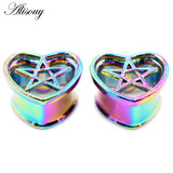 Stainless Steel Heart Five-pointed Star Ear Piercing Gauges