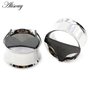 2pcs Stainless Steel Bikini Ear Piercing Stretcher Earrings Gauges