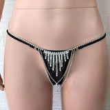 Sexy Body Chain Underwear Tassel Rhinestone Bikini Thong