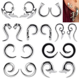 PAIR Stainless Steel Animal Spiral Ear Weights