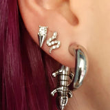 PAIR Stainless Steel Animal Spiral Ear Weights