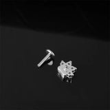 G23 Titanium Tragus Cartilage Bear Paw Internal Thread Earring