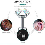 G23 Titanium Tragus Cartilage Bear Paw Internal Thread Earring