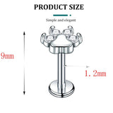 G23 Titanium Tragus Cartilage Bear Paw Internal Thread Earring