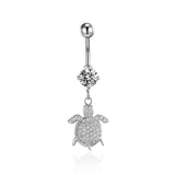 Sea Turtle Starfish Navel Earring Belly Piercing CZ Stone Belly Button Rings