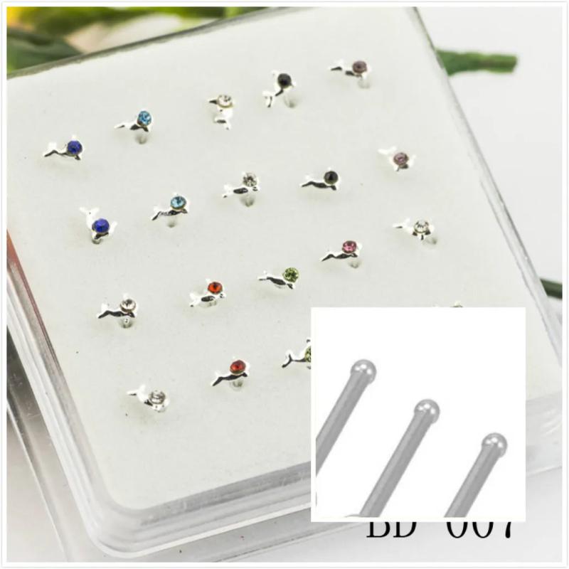 Dolphin Crystal Zircon Nose Stud Colorful Body Jewelry