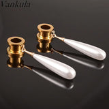 2pcs Pearl Pendant Ear Plugs Flesh Tunnels Gauges Ear Expander