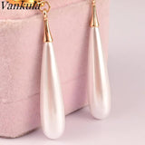 2pcs Pearl Pendant Ear Plugs Flesh Tunnels Gauges Ear Expander