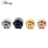 2PC Stainless Steel Flower Screw Flared Ear Tunnels Plugs 6-25mm
