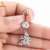 Titanium Belly Button Rings 14G Barbell Dangle Charms Navel