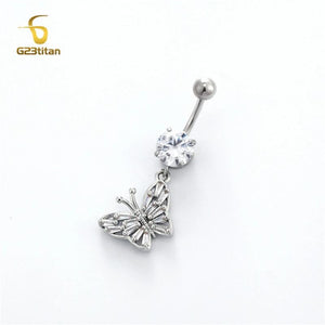 Titanium Belly Button Rings 14G Barbell Dangle Charms Navel