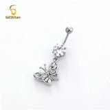 Titanium Belly Button Rings 14G Barbell Dangle Charms Navel