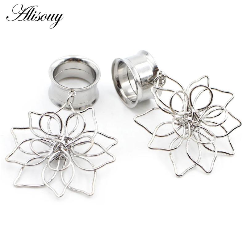 2PC Planet Flower Pendant Ear Piercing Plugs