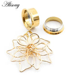 2PC Planet Flower Pendant Ear Piercing Plugs