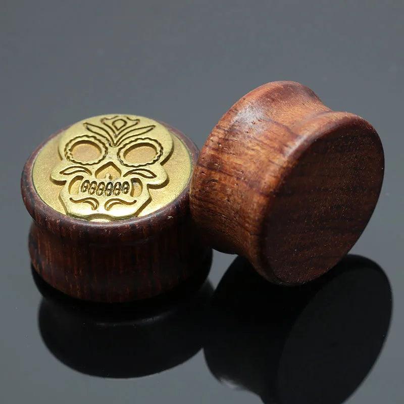 Natural Wood Ear Plugs Flesh Tunnels Saddle Ear Tragus Expanders 8-14mm