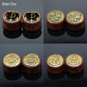 Natural Wood Ear Plugs Flesh Tunnels Saddle Ear Tragus Expanders 8-14mm