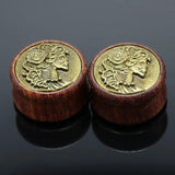 Natural Wood Ear Plugs Flesh Tunnels Saddle Ear Tragus Expanders 8-14mm