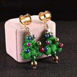 2pcs Stainless Steel Christmas Tree Ear Plugs Tunnels Expander Body Piercing