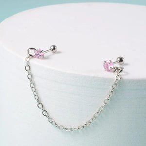 Heart Wing Chain Pendant Stud Earrings Jewelry