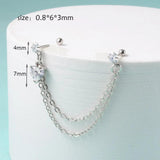 Heart Wing Chain Pendant Stud Earrings Jewelry