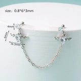 Heart Wing Chain Pendant Stud Earrings Jewelry
