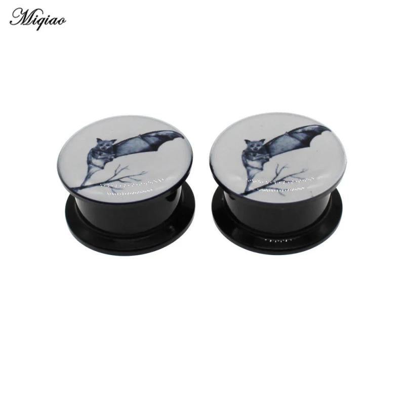 Miqiao 2pcs Acrylic Bat Ear Expander Earring 6mm-30mm