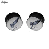 Miqiao 2pcs Acrylic Bat Ear Expander Earring 6mm-30mm
