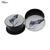 Miqiao 2pcs Acrylic Bat Ear Expander Earring 6mm-30mm