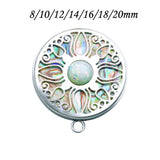 Opal Gem Pendant Ear Plugs Stainless Steel Fan Type Ear Stretched Rings