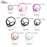 Miqiao 2 Pcs Alien Snap Piercing Nose Ring Stainless Steel