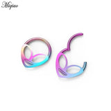 Miqiao 2 Pcs Alien Snap Piercing Nose Ring Stainless Steel