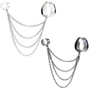 Stainless Steel Water Drop Ear Tunnel Plug Expander Earrings