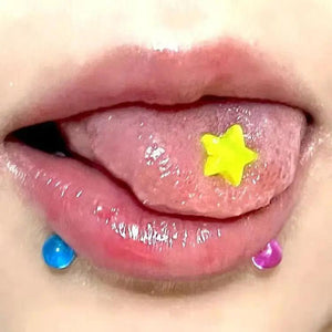 Y2k 90s Star Pentagram Tongue Ring Harajuku Piercing