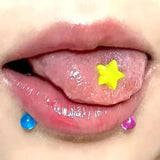 Y2k 90s Star Pentagram Tongue Ring Harajuku Piercing