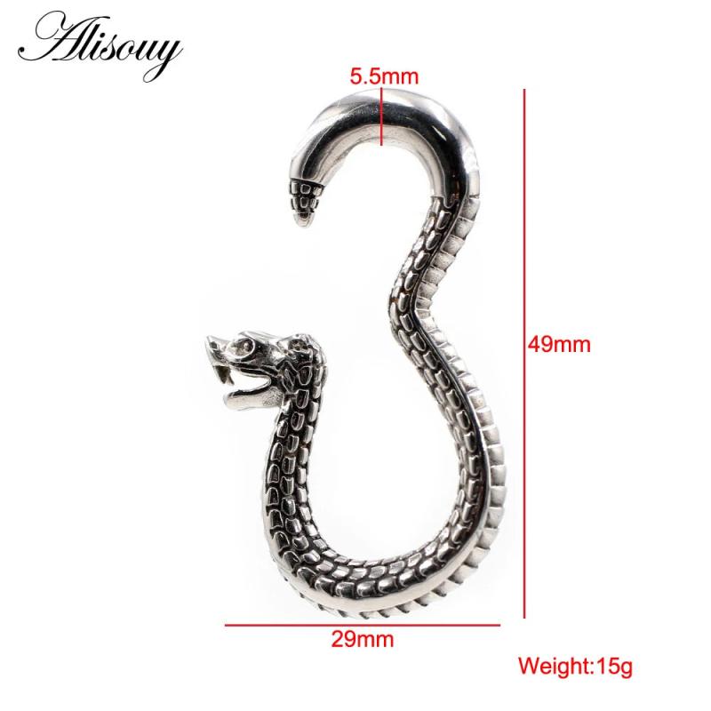 316L Stainless Steel Snake Hook Ear Weights Expander Stretcher Plugs