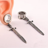 Vankula Stainless Steel Dangle Earrings Ear Plugs Tunnels