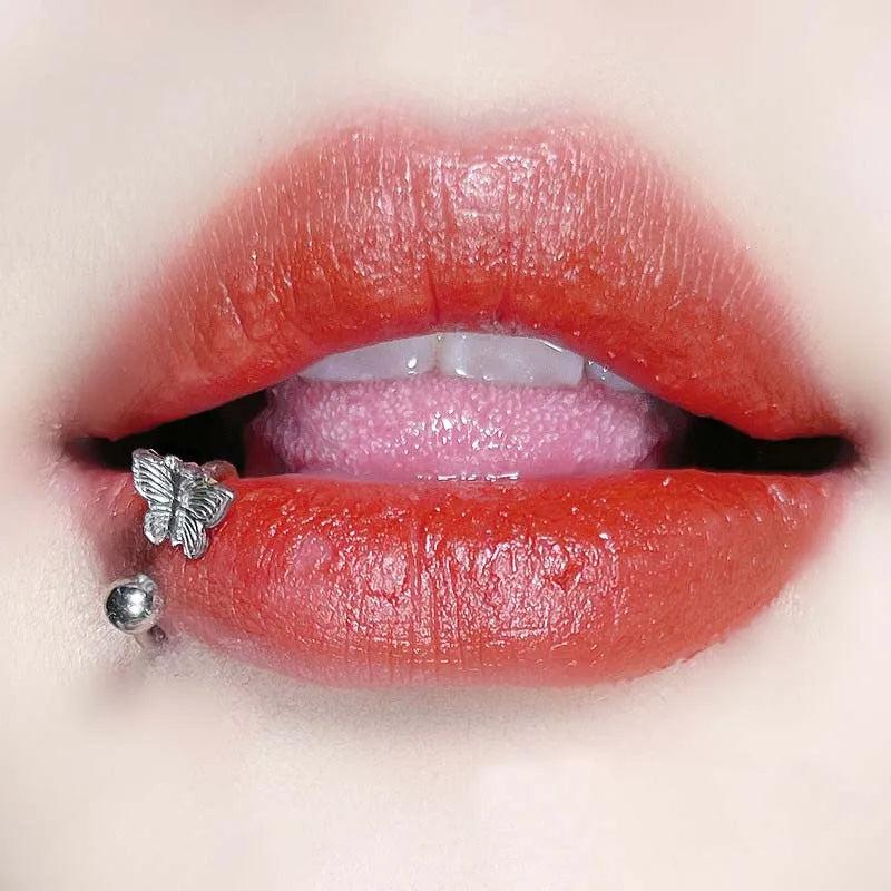 Stainless Steel Butterfly Lip Ring Labret Piercing