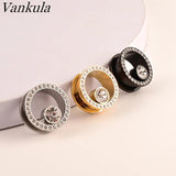 2pcs SS Crystal Zircon Ear Tunnels Plug Flesh Gauge Piercing Jewelry