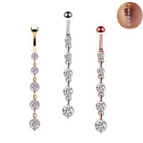 Stainless Steel Crystal Cubic Zirconia Navel Button Piercing