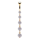 Stainless Steel Crystal Cubic Zirconia Navel Button Piercing