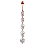Stainless Steel Crystal Cubic Zirconia Navel Button Piercing