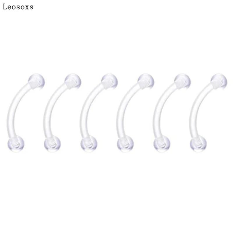 6pcs Acrylic Piercing Set Nose Ring Eyebrow Nail Lip Nail Jewelry