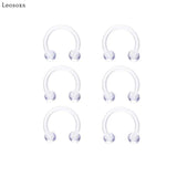 6pcs Acrylic Piercing Set Nose Ring Eyebrow Nail Lip Nail Jewelry