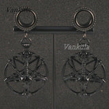 Vankula 2PCS Ear Plugs Tunnels Dangle Earrings Stainless Steel Gauges Expander